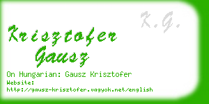 krisztofer gausz business card